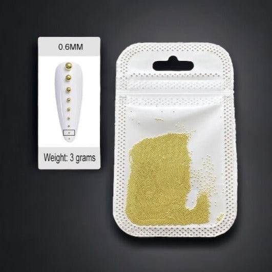 XND Products Nail Art Decorations 0.6mm GOLD Bullion Metal Beads, Caviar Beads For Nail Art