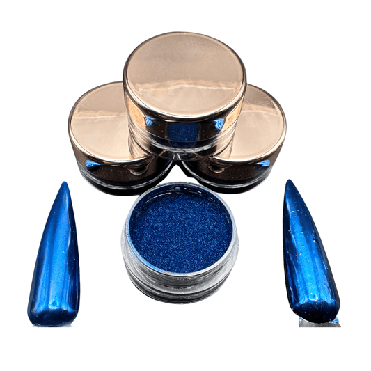 XND Products Nail Chromes & Pigments JMC-01 Sapphire  - Blue Chrome Powder, Solid Color Chrome, Metallic Nails, Mirror Effect