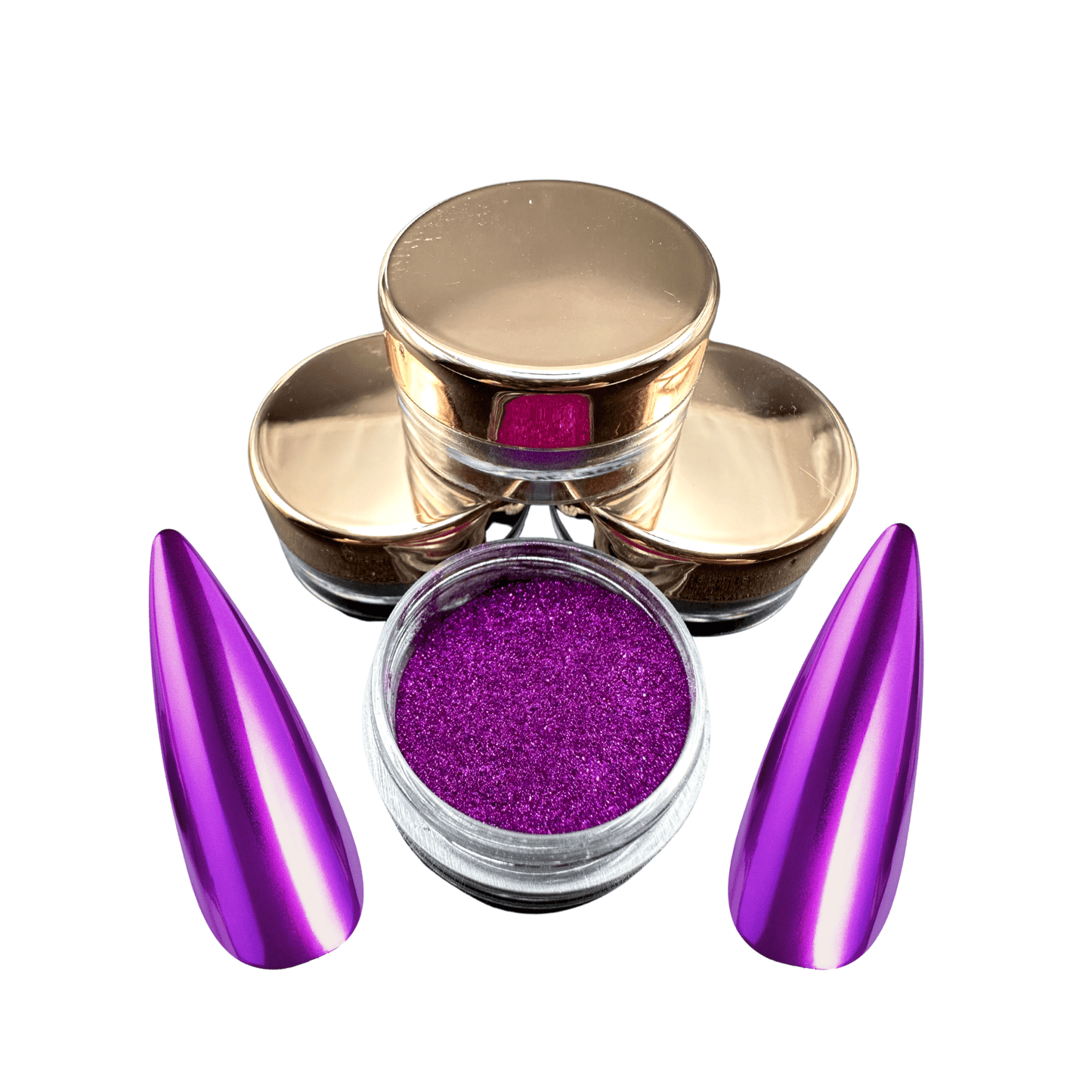 XND Products Nail Chromes & Pigments JMC-05 Amethyst, Pink Magenta Chrome Powder, Solid Color Chrome, Metallic Nails, Mirror Effect