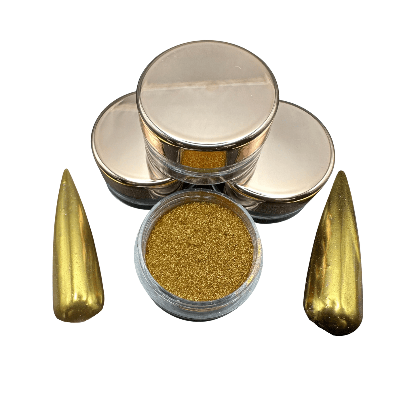XND Products Nail Chromes & Pigments JM-02 / Gold, Nail Powder, Chrome Nails, Mirror Effect, Metallic Nails - 1 Gram