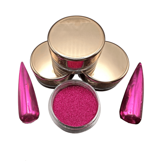 XND Products Nail Chromes & Pigments JMC-04 Fuchsia, Pink Chrome Powder, Solid Color Chrome, Metallic Nails, Mirror Effect