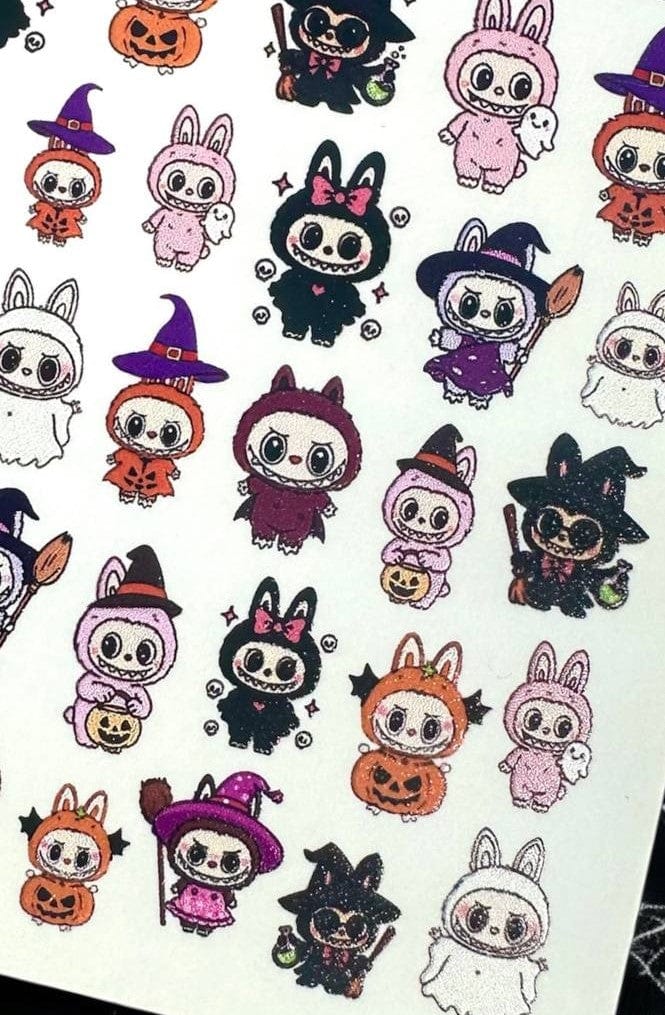 XND Products 2D Nail Decal CL-144 Nail Decal 2D/ IA creation inspired by Labubu/Halloween Nails/ Monsters Elves