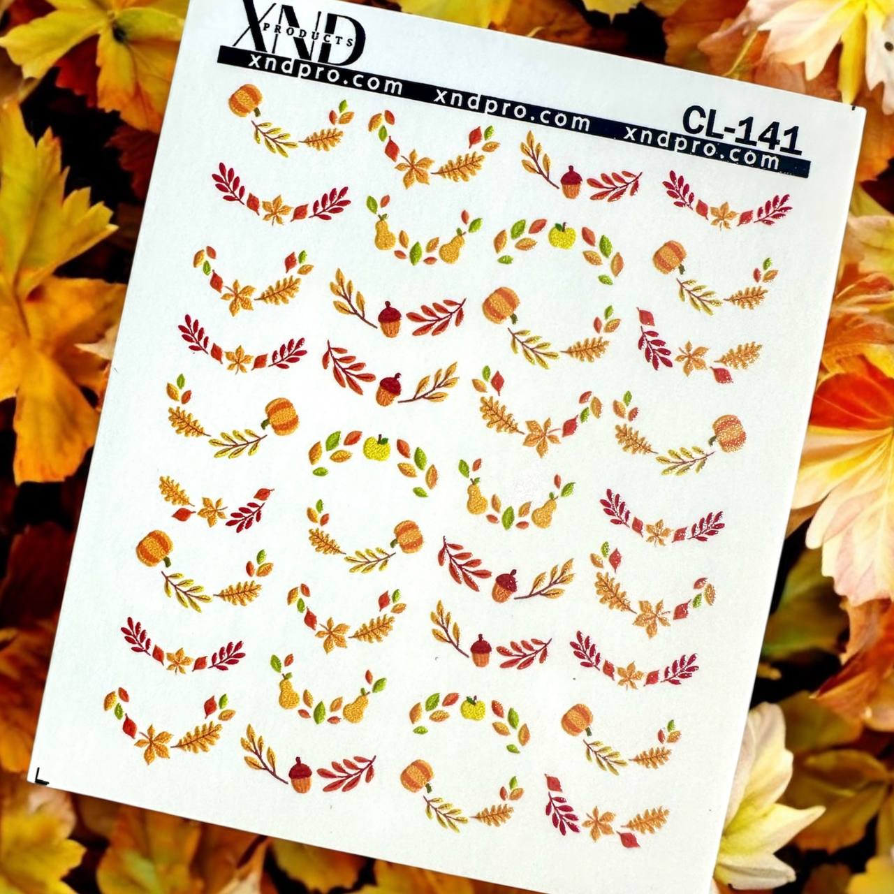 XND Products 2D Nail Decal CL-141 / Nail Decal 2D/Autumn Nails/ Wreaths / Acorns / Leaf Nail Art/ Fall Nails