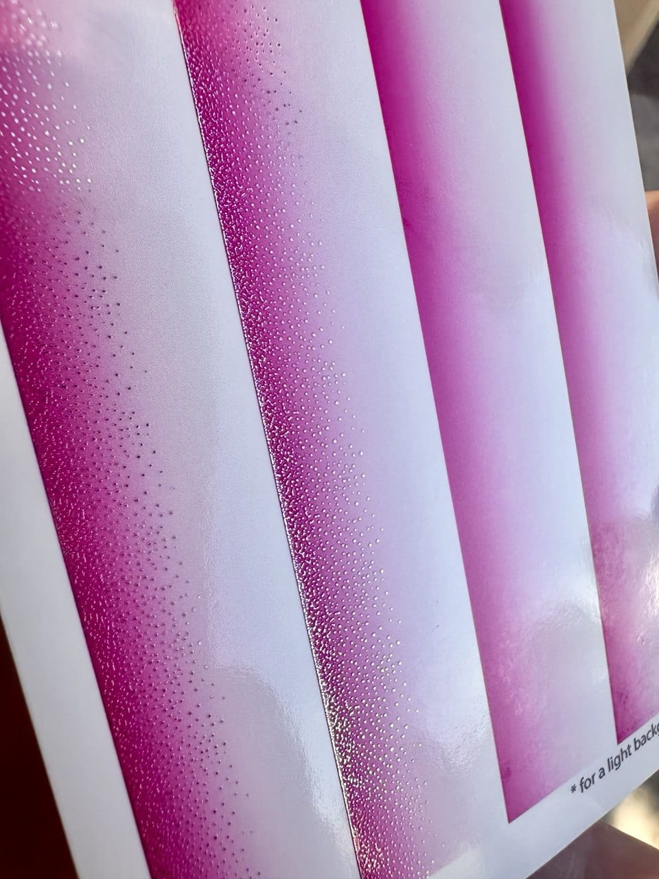 UA Slider 2D Nail Decal CF-634 Nail Water Decal Silver FOIL/ Pink Ombre Gradient / Ombré Fade/ French Nails