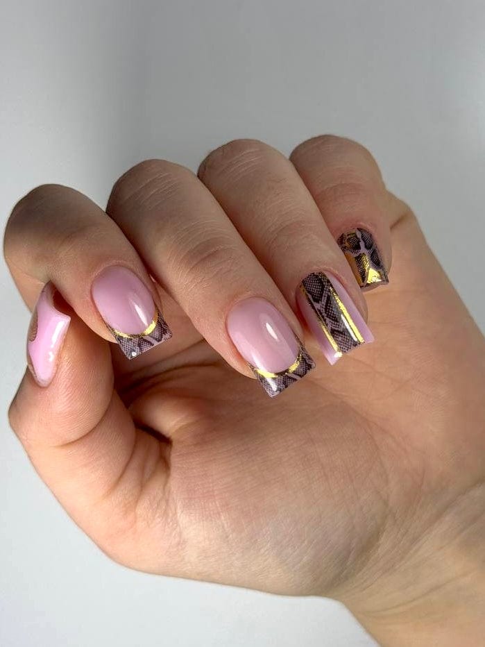 New Max 2D Nail Decal NF-41 / Nail Decal Gold FOIL Snake Skin, Snake Print, Year Of The Snake