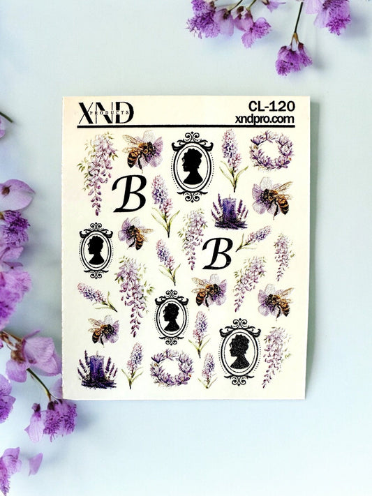 XND Products 2D Nail Decal CL-120 Nail Decal, Bridgerton Nails, Lady Whistledown