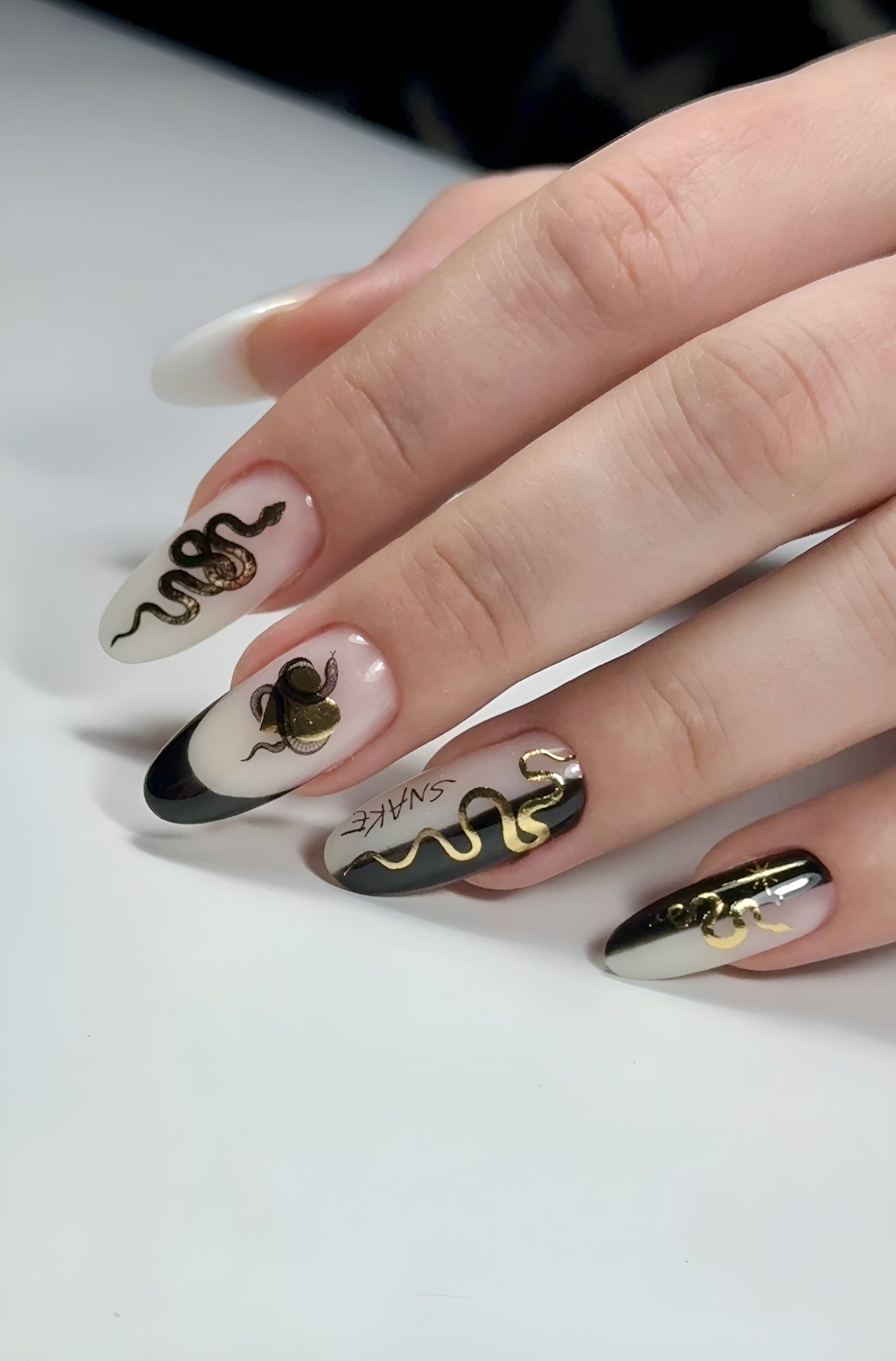New Max 2D Nail Decal NF-49 / Nail Decal Gold FOIL Snakes, Year Of The Snake