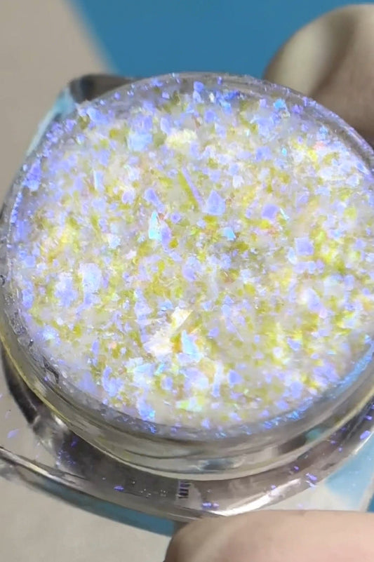XND Products Flakes White Opal Aurora Flakes, Opal Flake, Holographic Flakes, Fairy Iridescent Flakes