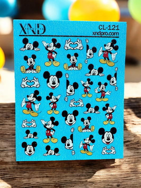 XND Products 2D Nail Decal CL-121 / Nail Decal 2D Mickey Inspired /Cartoon/ Mickey Mouse Nails