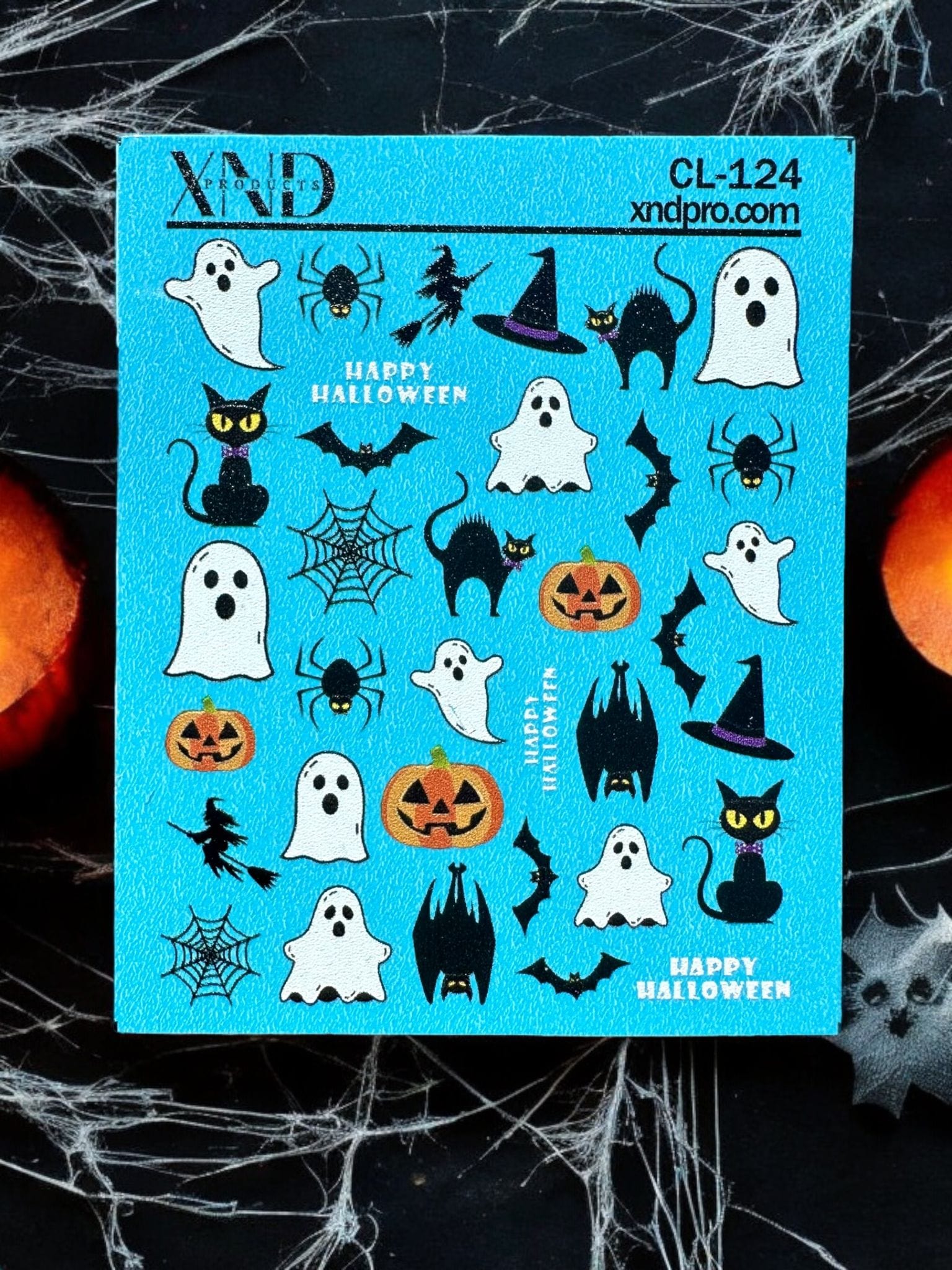 XND Products 2D Nail Decal CL-124 Nail Decal 2D / Halloween/ Cute Ghost/ Spider/ Pumpkin