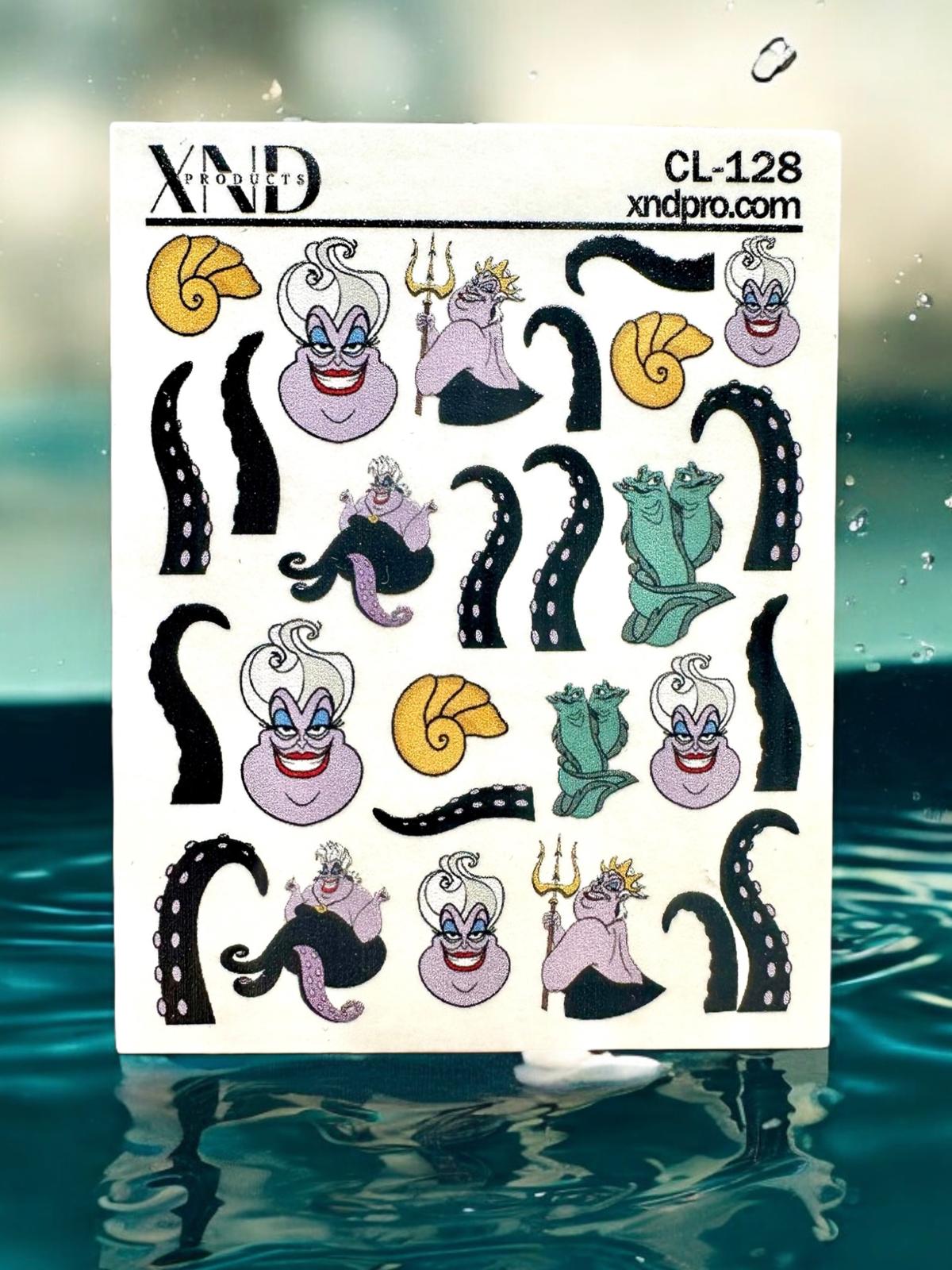 XND Products 2D Nail Decal CL-128 Nail Decal 2D / The sea witch / Ursula inspired / Villains