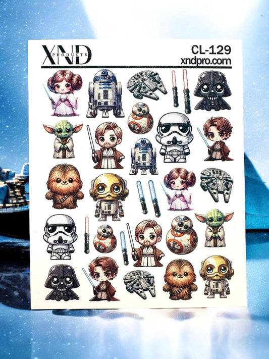 XND Products 2D Nail Decal CL-129 Nail Decal 2D / Space Wars/ Space Wars /War of the stars