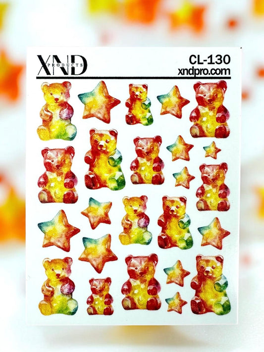 XND Products 2D Nail Decal CL-130 / Nail Decal 2D / Gummy Bear / Gummies