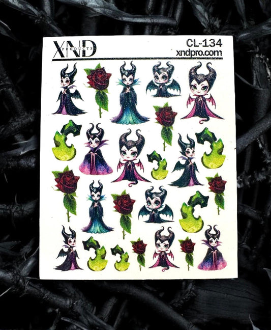 XND Products 2D Nail Decal CL-134 / Nail Decal 2D / Maleficent / Evil Queen Inspired