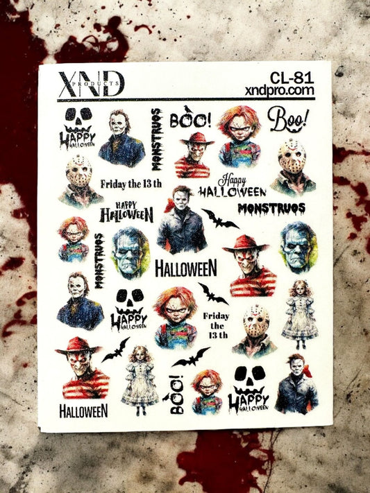 XND Products 2D Nail Decal CL-81 / Nail Decal 2D /Villains/ Halloween/ Movie Inspired/ Horror Movies