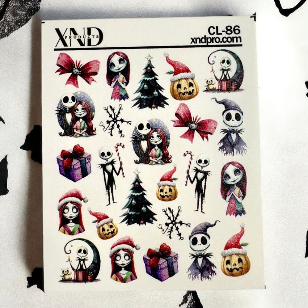 XND Products 2D Nail Decal CL-86 / Nail Decal 2D Jack inspired / Skellington / Christmas