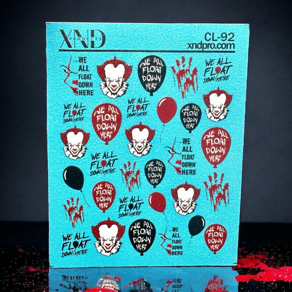 XND Products 2D Nail Decal CL-92 Nail Decal 2D / Halloween / Horror Villain/ Clown