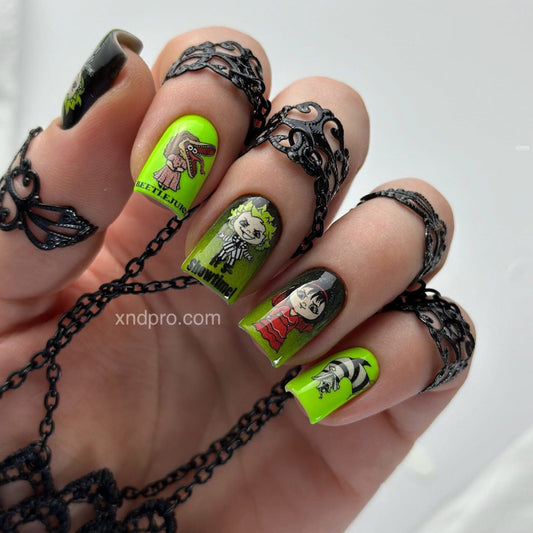 XND Products 2D Nail Decal CL-105 Nail Decal 2D / Halloween / Beetle juice inspired/ Show time