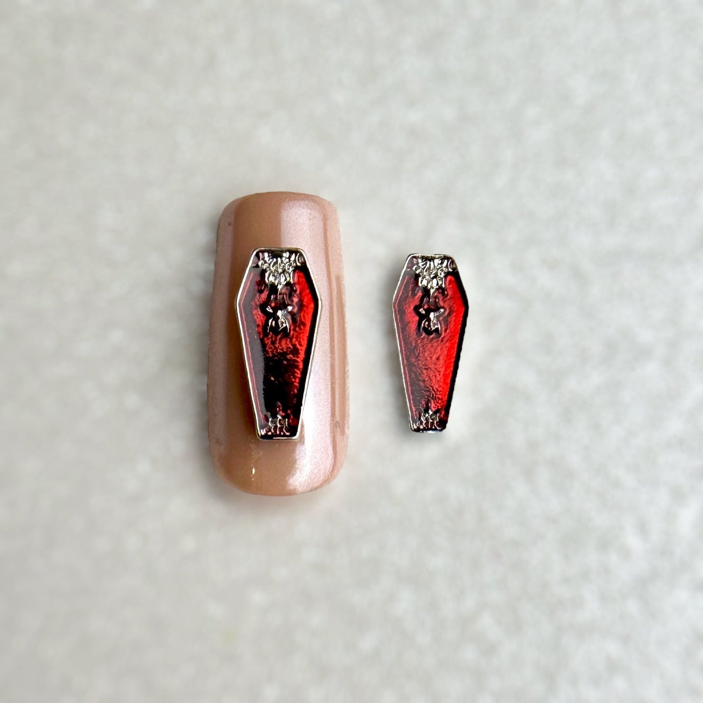 XND Products Nail Charms Nail Charm (2 pcs) - Halloween coffin nail art charm, Vampire Red coffin