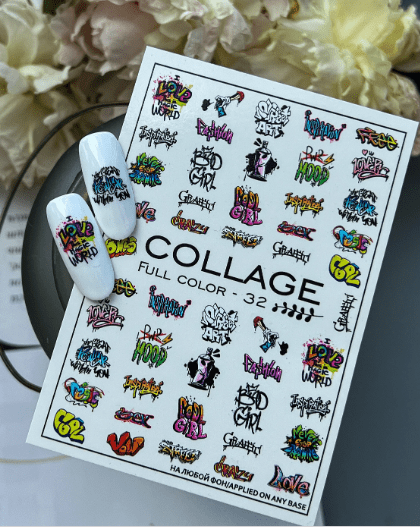 New Max 2D Nail Decal FC-32 / Nail Decal 2D Street Art for Nails / Graffiti Nails