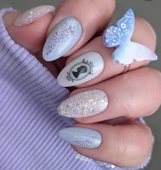 XND Products 2D Nail Decal CL-120 Nail Decal, Bridgerton Nails, Lady Whistledown
