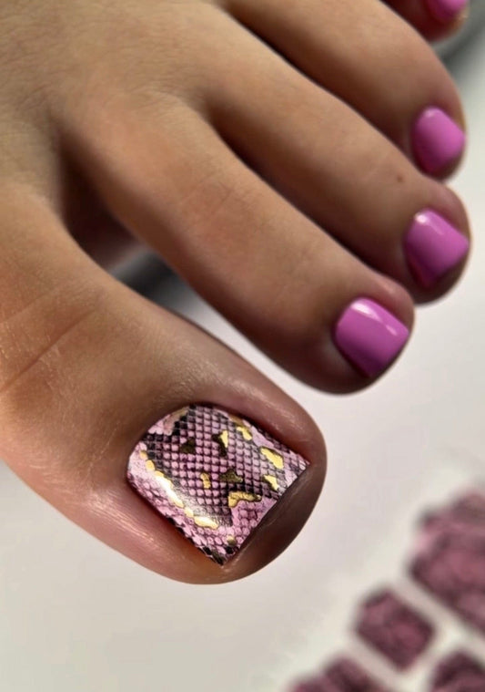 UA Slider Nail Wrap Films MWF-048 Pedicure Nail Wrap Films - Gold Foil – Full Toe Nail Art for Easy Pedicure