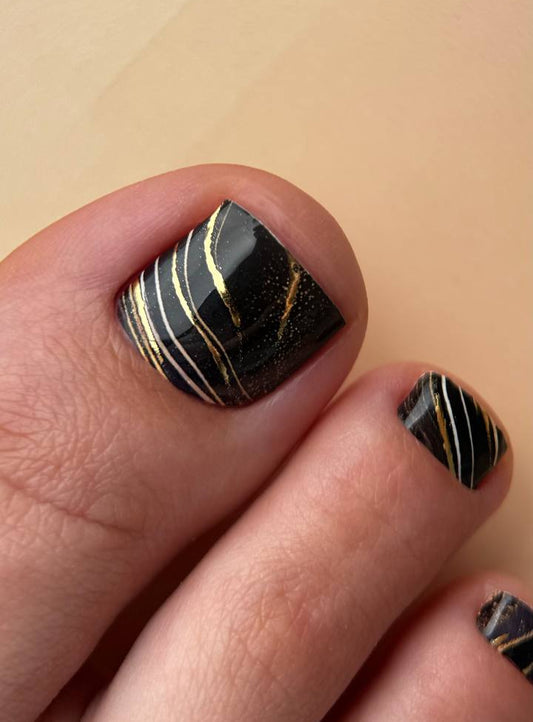 UA Slider Nail Wrap Films Pedicure Nail Wrap Films - Gold Foil – Full Toe Nail Art for Easy Pedicure