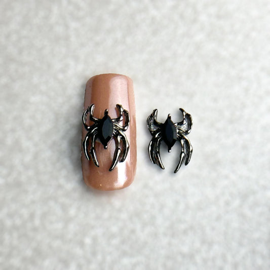 XND Products Nail Charms Nail Charm (2 pcs) - Alloy 3D Spider Black Rhinestone