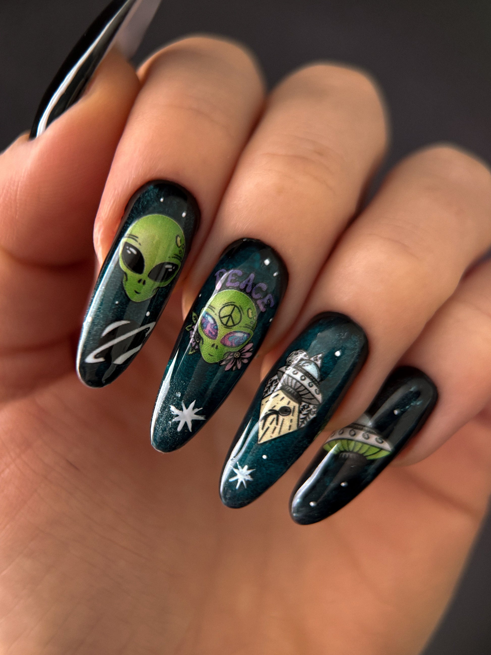 XND Products 2D Nail Decal CL-06 / Nail Decal 2D UFO/ UFO / Alien/ Space