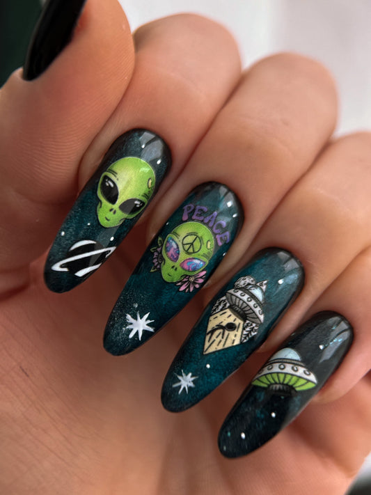 XND Products 2D Nail Decal CL-06 / Nail Decal 2D UFO/ UFO / Alien/ Space