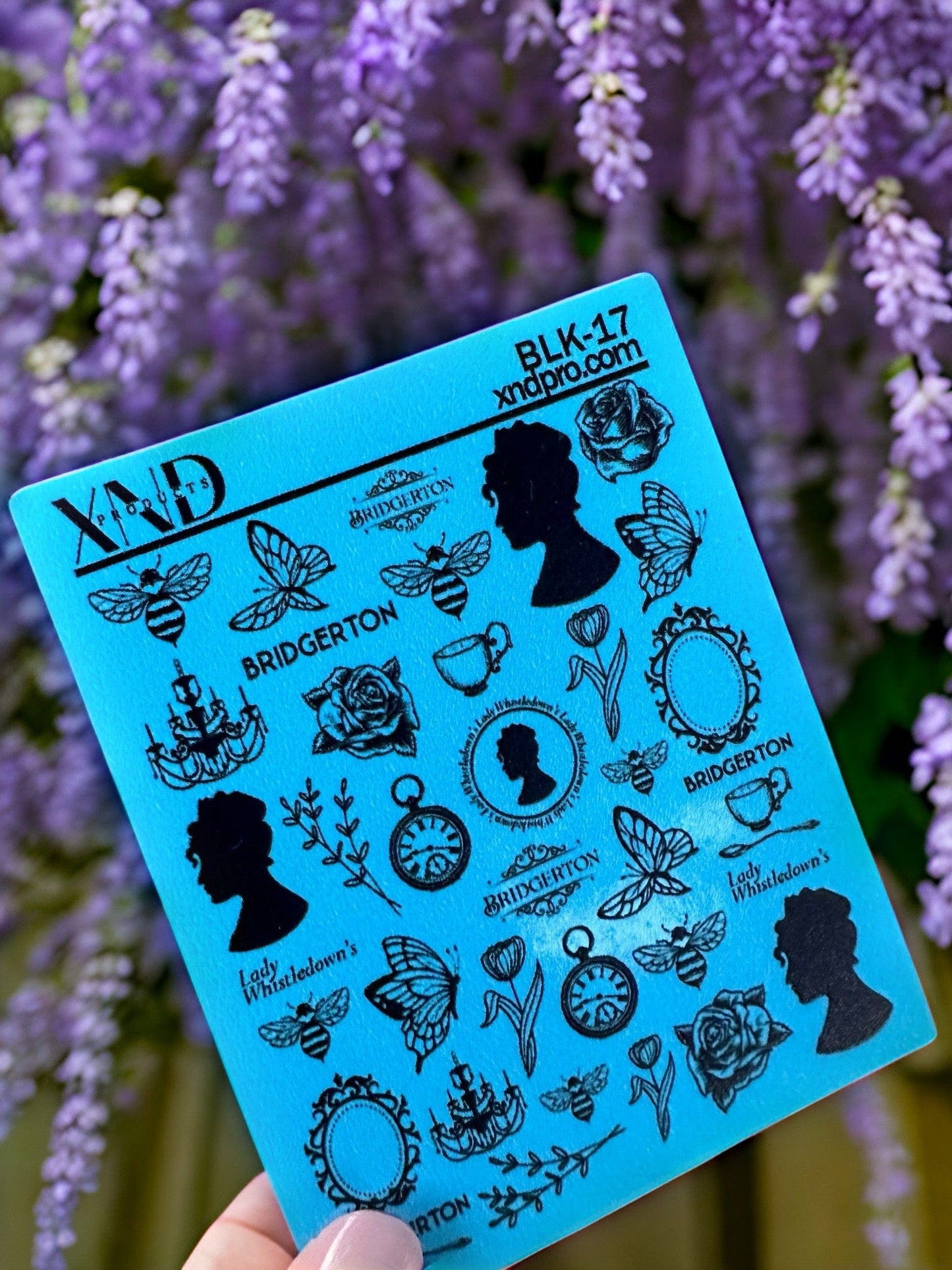 XND Products 2D Nail Decal BLK-17 Nail Decal, Bridgerton Nails, Lady Whistledown