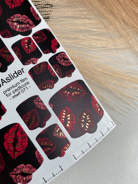 UA Slider Nail Wrap Films MWF-071 Pedicure Nail Wrap Films - Gold Foil – Full Toe Nail Art for Easy Pedicure