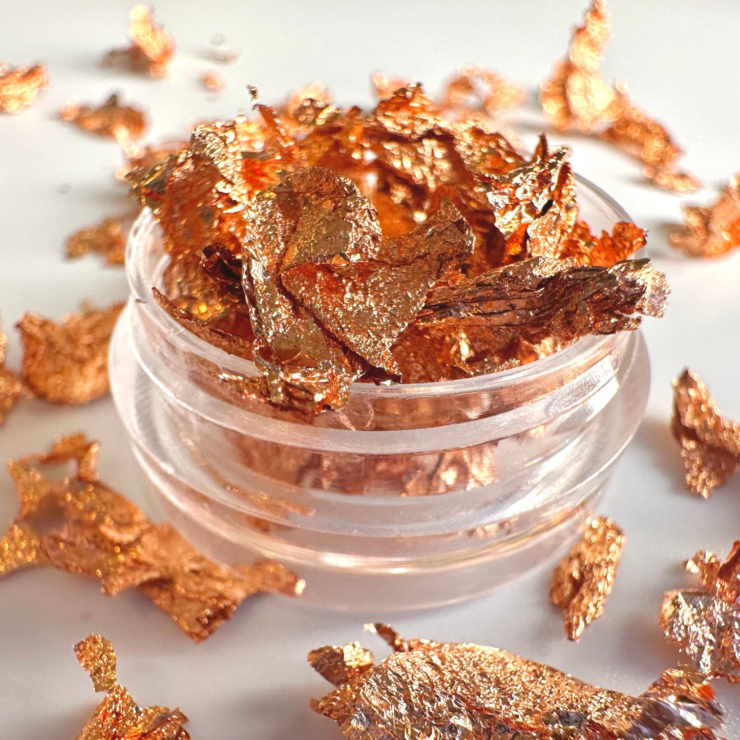 XND Products Flakes COPPERFLK / Gold Leaf Sheets Flakes Light Gold Foil Fragments for Nail Decoration
