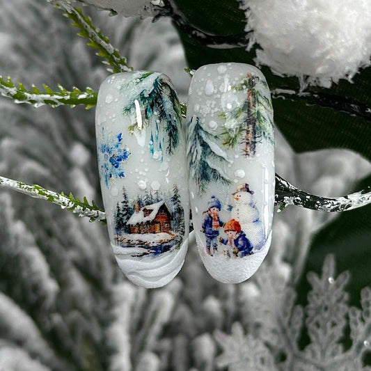 New Max 2D Nail Decal CW-205 / Nail Water Decal, Christmas / Winter / Snow