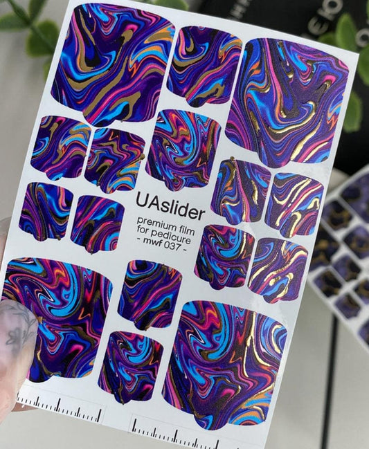 UA Slider Nail Wrap Films Pedicure Nail Wrap Films - Gold Foil – Full Toe Nail Art for Easy Pedicure