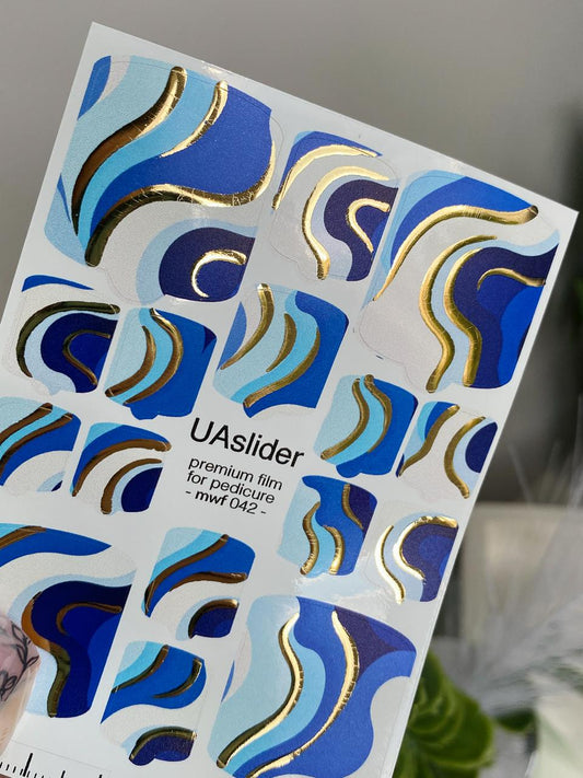 UA Slider Nail Wrap Films Pedicure Nail Wrap Films - Gold Foil – Full Toe Nail Art for Easy Pedicure