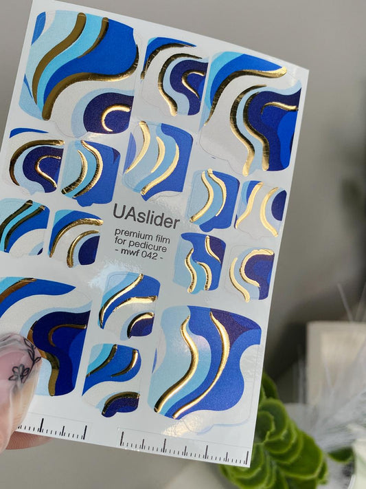 UA Slider Nail Wrap Films Pedicure Nail Wrap Films - Gold Foil – Full Toe Nail Art for Easy Pedicure