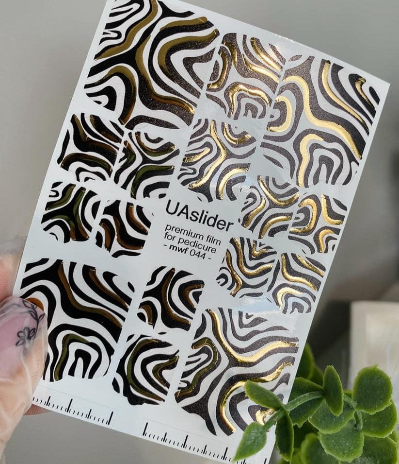 UA Slider Nail Wrap Films Pedicure Nail Wrap Films - Gold Foil – Full Toe Nail Art for Easy Pedicure