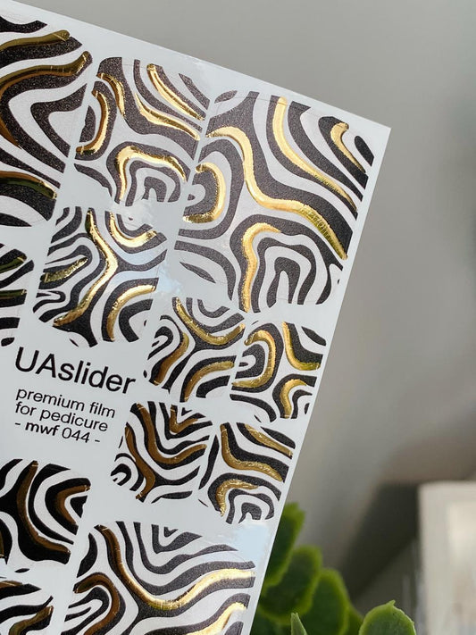 UA Slider Nail Wrap Films Pedicure Nail Wrap Films - Gold Foil – Full Toe Nail Art for Easy Pedicure
