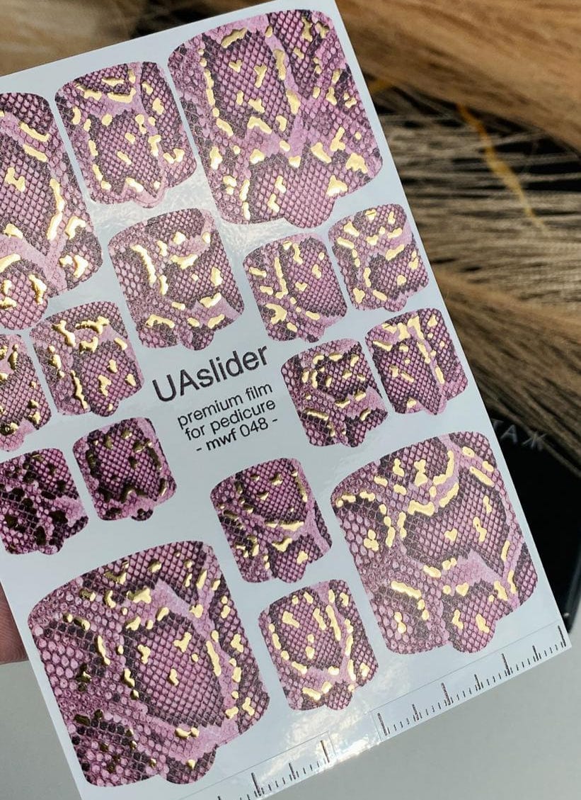 UA Slider Nail Wrap Films Pedicure Nail Wrap Films - Gold Foil – Full Toe Nail Art for Easy Pedicure