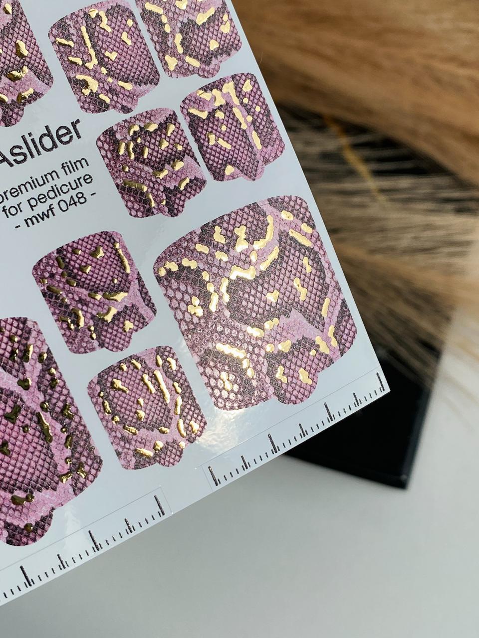 UA Slider Nail Wrap Films Pedicure Nail Wrap Films - Gold Foil – Full Toe Nail Art for Easy Pedicure