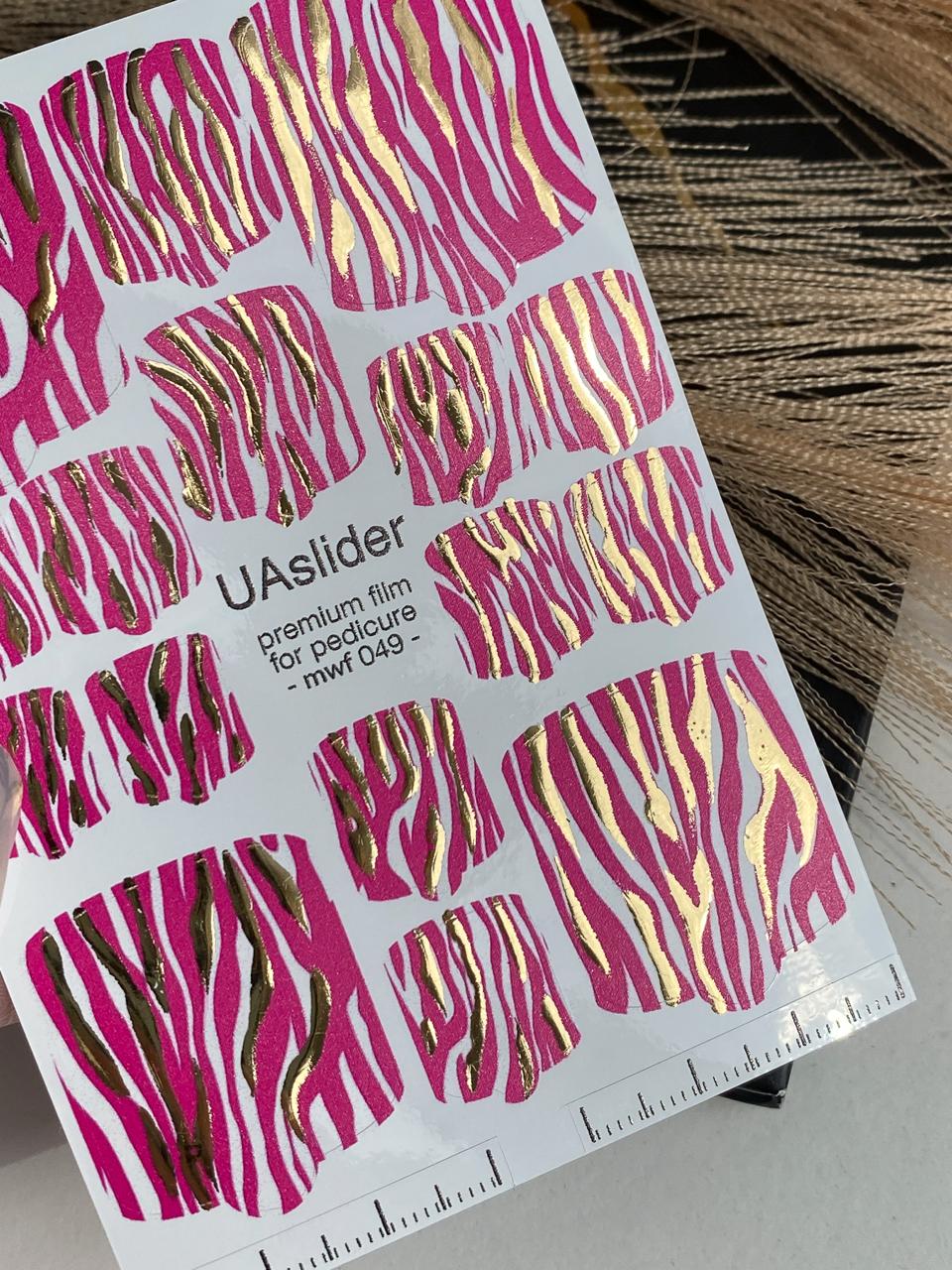 UA Slider Nail Wrap Films Pedicure Nail Wrap Films - Gold Foil – Full Toe Nail Art for Easy Pedicure