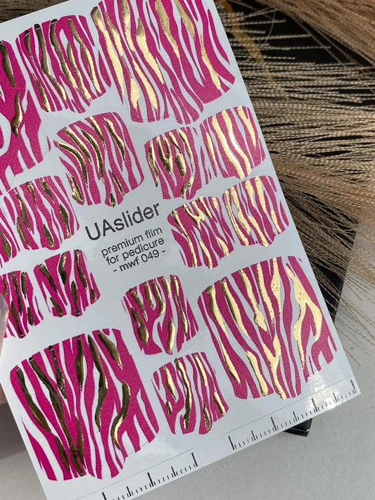 UA Slider Nail Wrap Films Pedicure Nail Wrap Films - Gold Foil – Full Toe Nail Art for Easy Pedicure