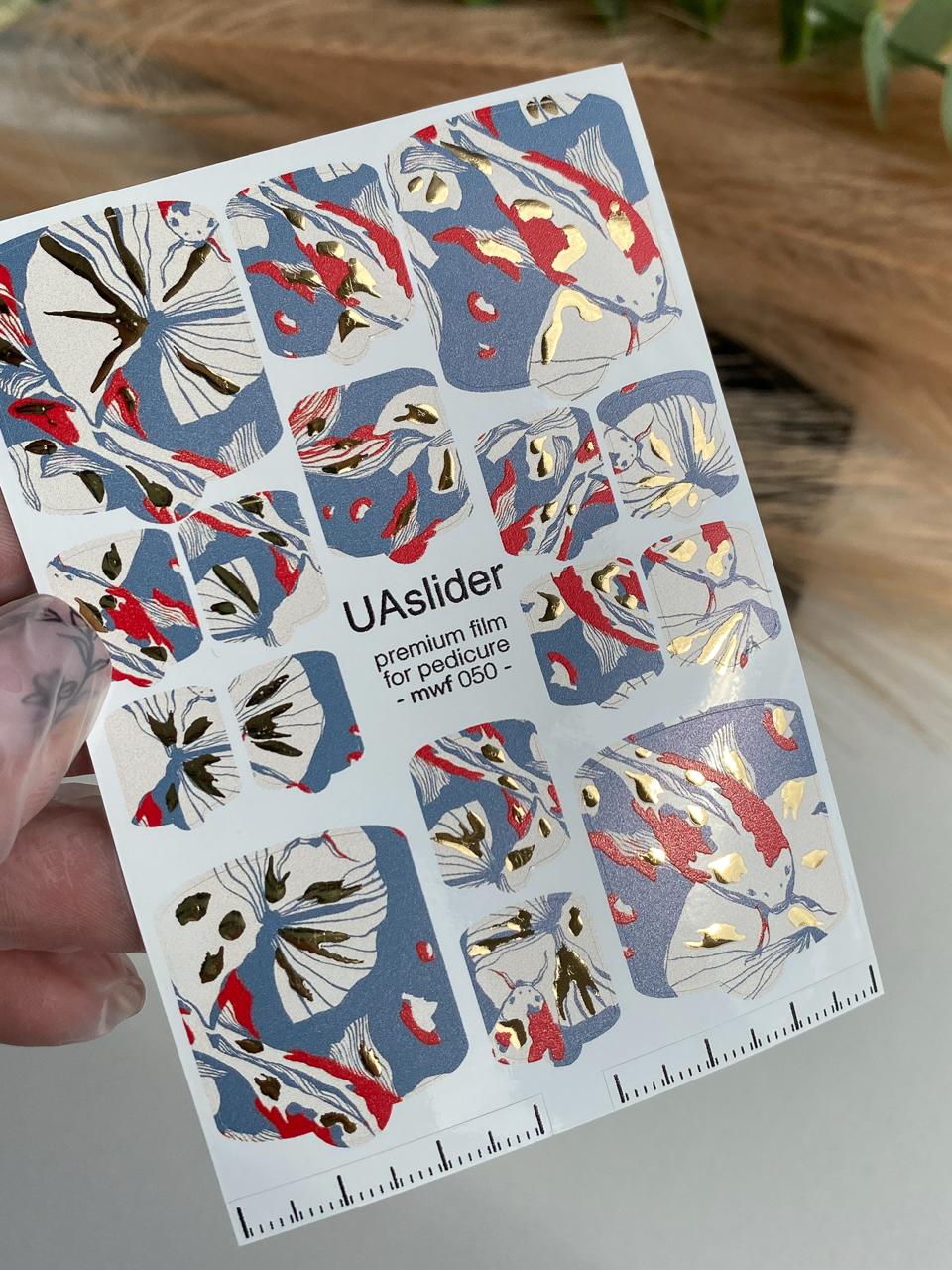 UA Slider Nail Wrap Films Pedicure Nail Wrap Films - Gold Foil – Full Toe Nail Art for Easy Pedicure