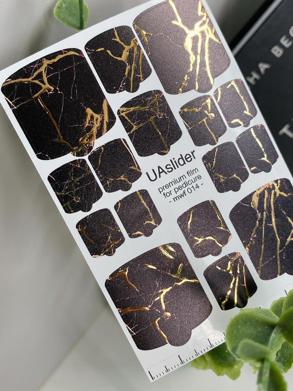 UA Slider Nail Wrap Films Pedicure Nail Wrap Films - Gold Foil – Full Toe Nail Art for Easy Pedicure2
