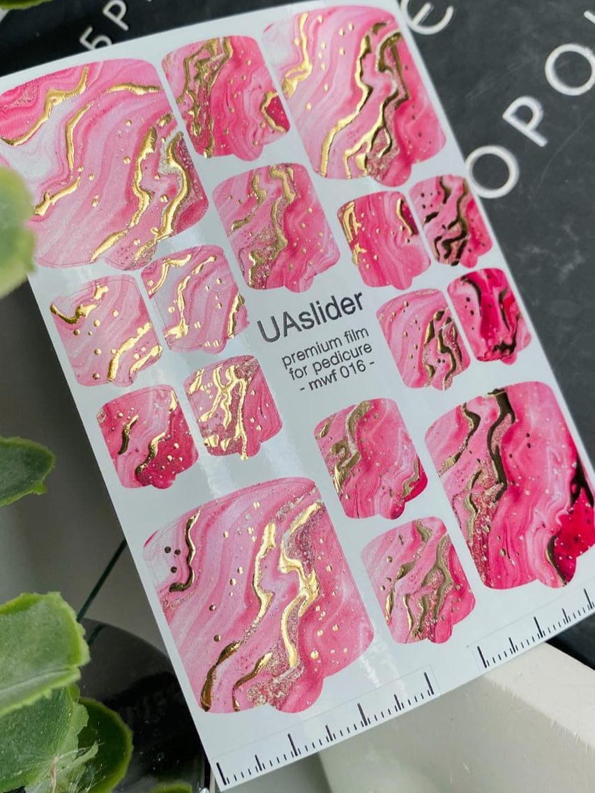UA Slider Nail Wrap Films Pedicure Nail Wrap Films - Gold Foil – Full Toe Nail Art for Easy Pedicure