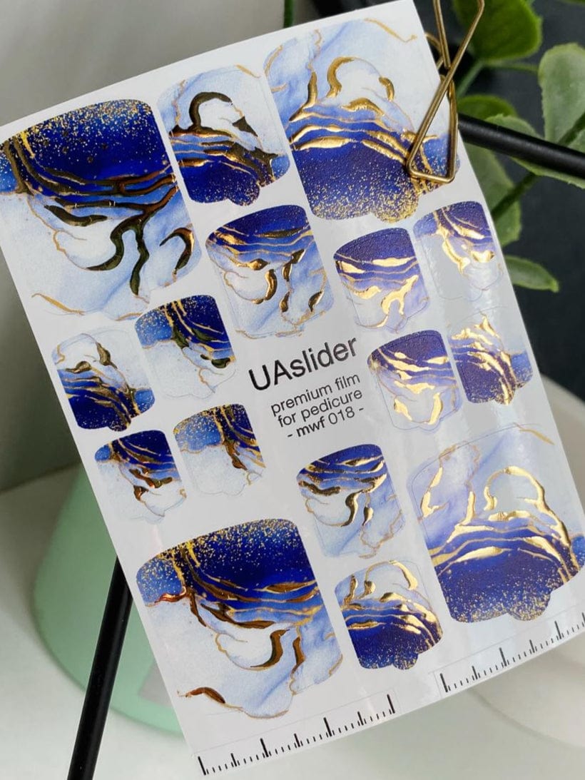 UA Slider Nail Wrap Films Pedicure Nail Wrap Films - Gold Foil – Full Toe Nail Art for Easy Pedicure