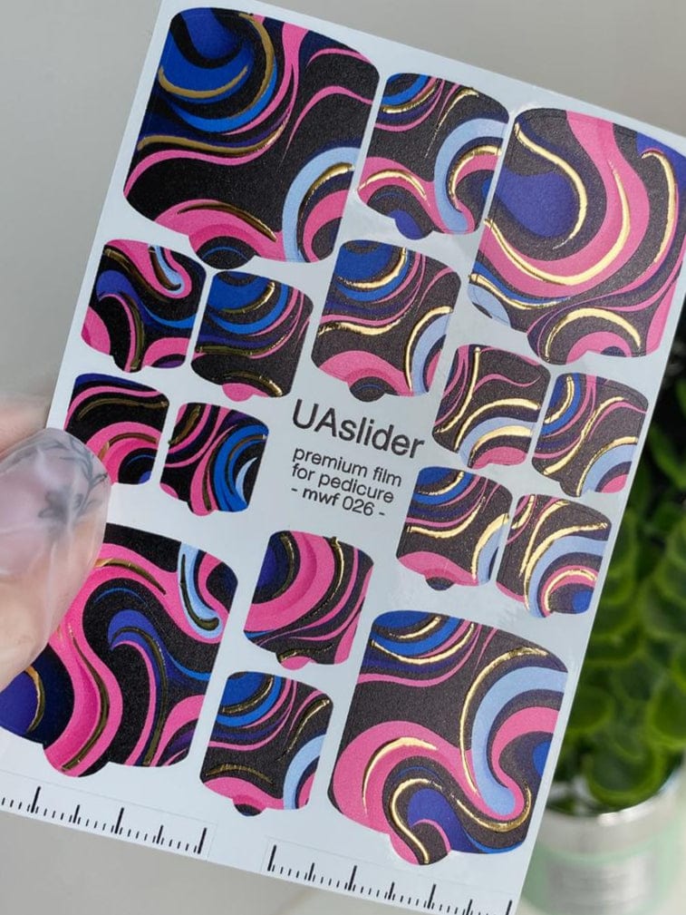 UA Slider Nail Wrap Films Pedicure Nail Wrap Films - Gold Foil – Full Toe Nail Art for Easy Pedicure7