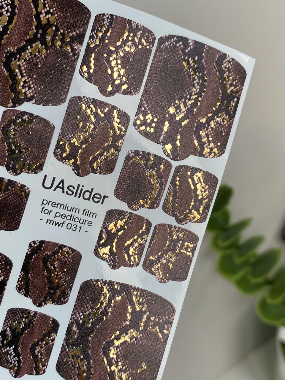 UA Slider Nail Wrap Films Pedicure Nail Wrap Films - Gold Foil – Full Toe Nail Art for Easy Pedicure