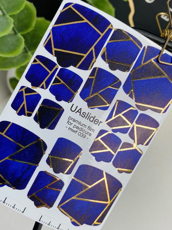 UA Slider Nail Wrap Films Pedicure Nail Wrap Films - Gold Foil – Full Toe Nail Art for Easy Pedicure